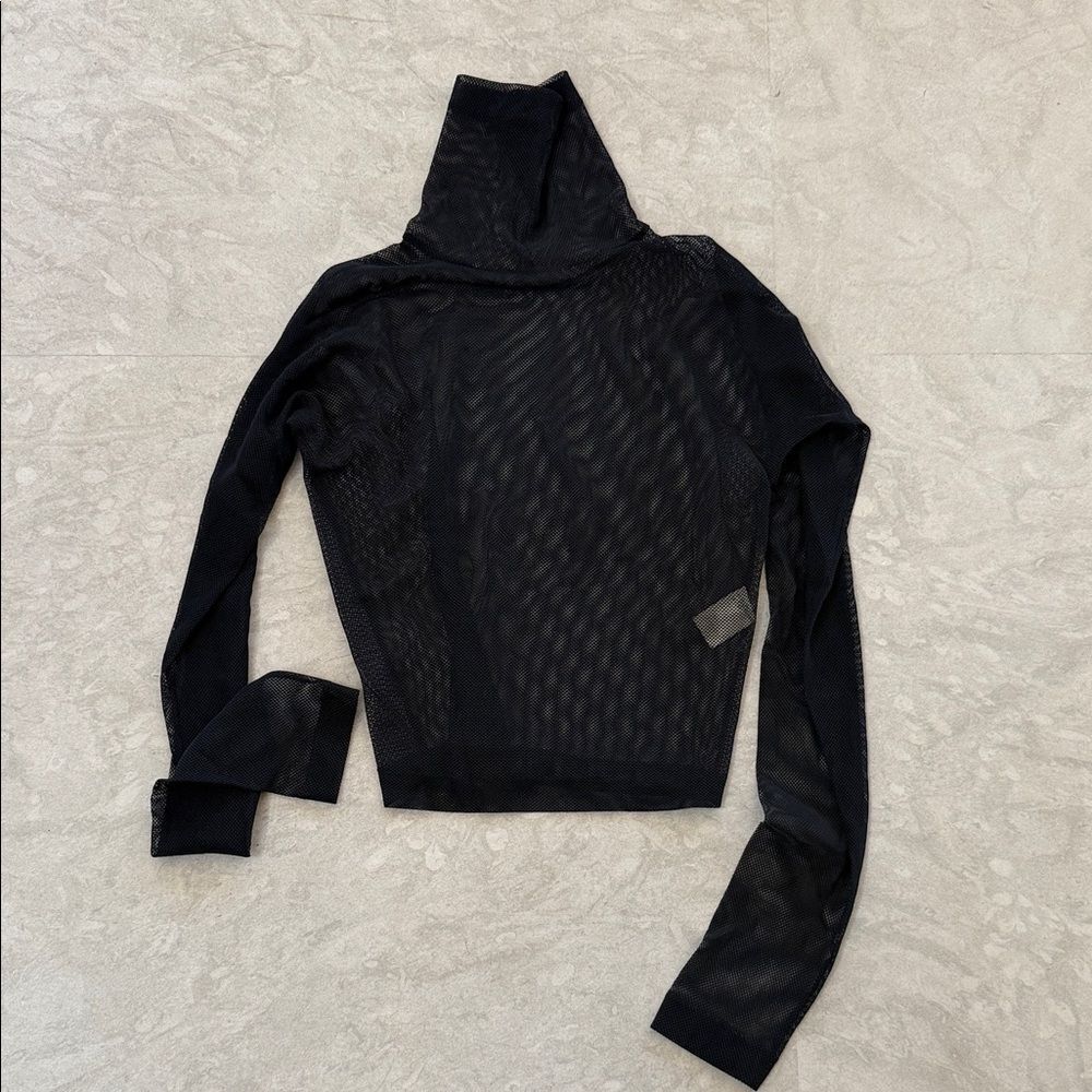 Elegant Black Sheer Women's mesh stretch under Top